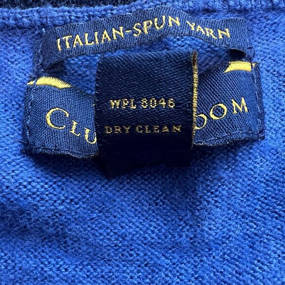 Club Room Italian Spurn Yarn Merino Wool Blend Men’s Sweater Size Medium Blue - Picture 5 of 5